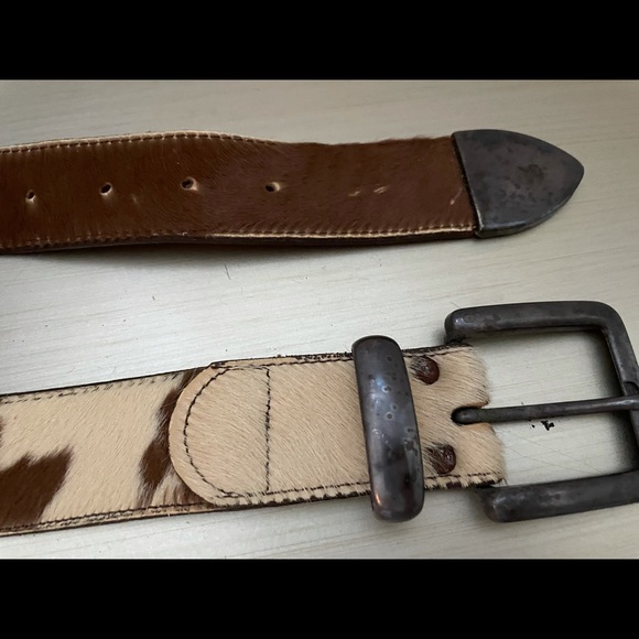 Pony hair belt, cow print - Picture 2 of 3